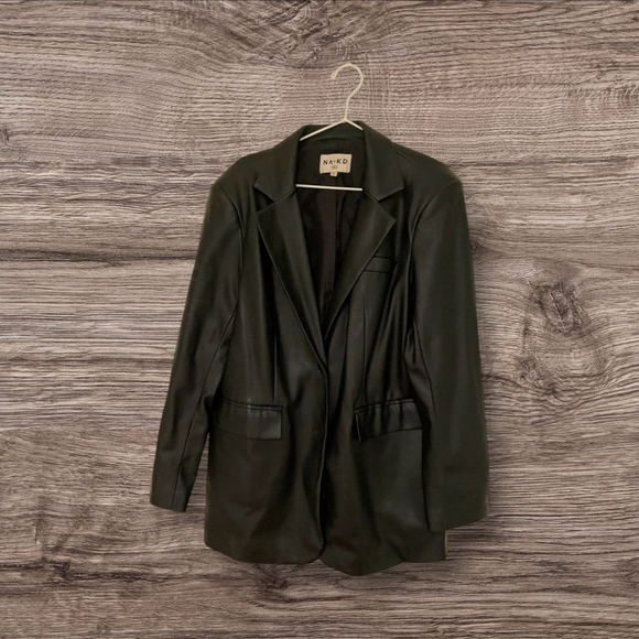 NA-KD Oversized Faux Leather Blazer - Picture 2 of 8